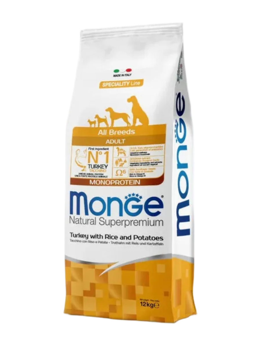 Monge Dry Dog Spec. Line Monopr. - All
Breeds Adult Turkey, rice & potatoes 12 kg