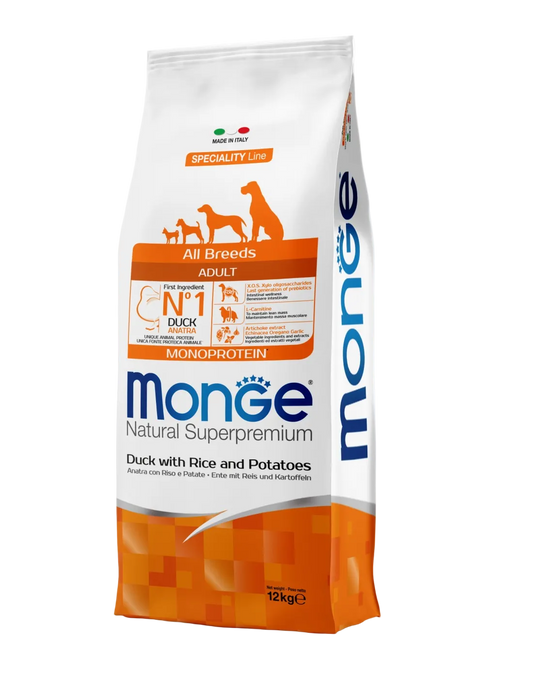 Monge Dry Dog Spec. Line - All Breeds Adult Duck, rice & potatoes 12 kg