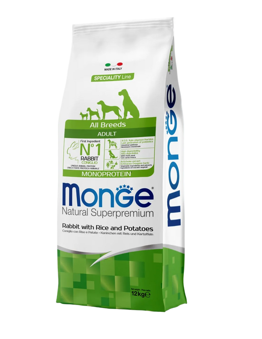 Monge Dry Dog Spec. Line - All Breeds Adult Rabbit, rice & potatoes 12 kg