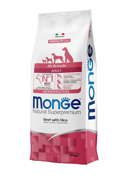Monge Dry Dog Spec. Line - All Breeds Adult Beef & Rice 12 kg