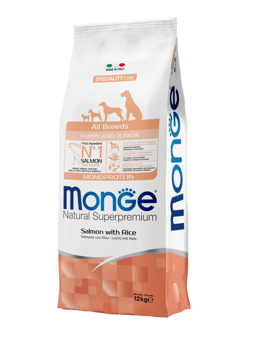 Monge Dry Dog Spec. Line - All Breeds Puppy Salmon & rice 12 kg